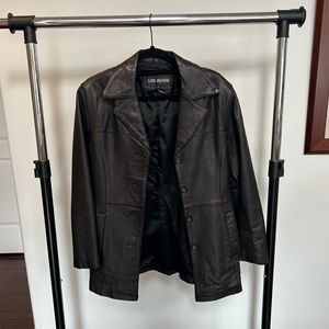 Luis Alvear Black Leather Vintage Jacket Size Small